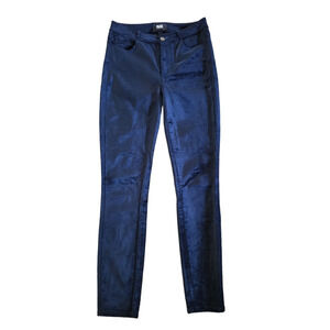 Paige Hoxton Ultra Skinny Jeans Navy Blue Velvet Velour High Rise Womens Size 27